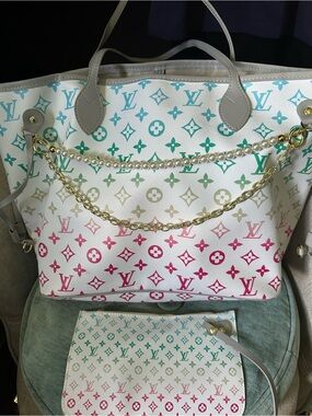 Rainbow monogram purse